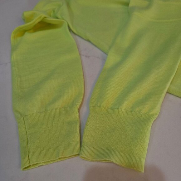 Polo Golf Ralph Lauren Womens Sweater Small Lime Green V-Neck Merino Wool Preppy - Picture 5 of 10